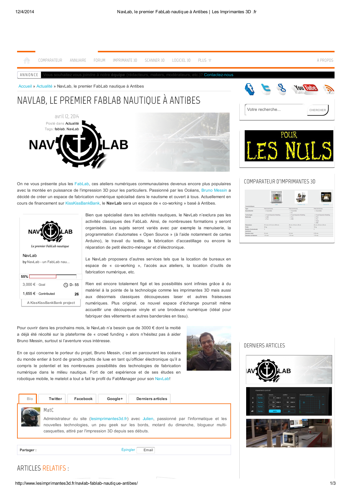Le NavLab sur lesimprimantes3d.fr