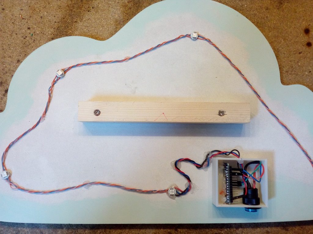 veilleuse nuage Arduino câblage boitier colle chaude imprimé 3D RGB LEDs tutoriel navlab